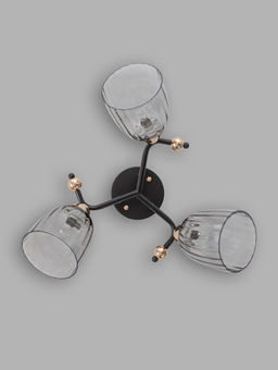 Люстра 12229/3, 2хE27, 60 Вт, чёрный/золото