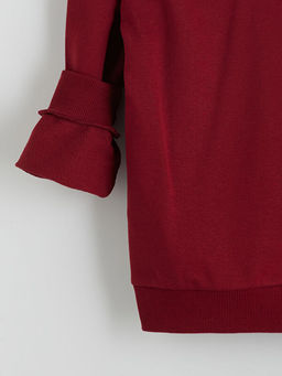 Kap??onlu Barcelona Bask?l? Erkek ?ocuk Sweatshirt