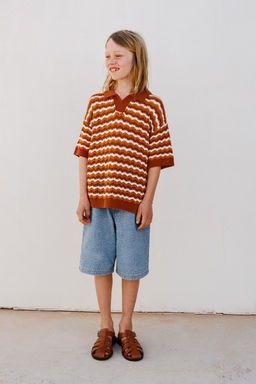 POLO PUNTO CROCHET / Naranja - Zara фото 6