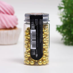 Посыпка кондитерская Золотисто-желтый, 7 мм, 50 г - Simaland фото 2