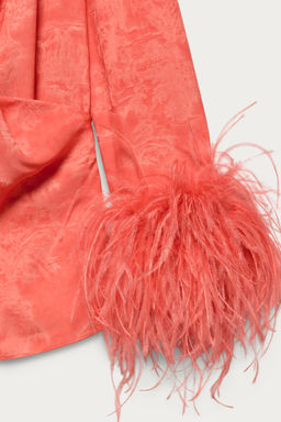 CAMISA CRUZADA PLUMAS MARISA BERENSON X ZARA / Rojo / Naranja фото 3