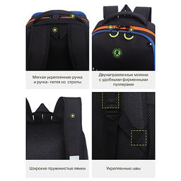 RB-651-10 Рюкзак школьный с картхолдером на держателе - Grizzly фото 15