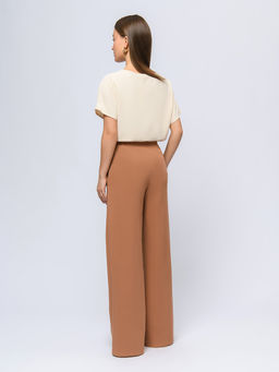Брюки коричневого цвета широкие - 1001dress фото 3