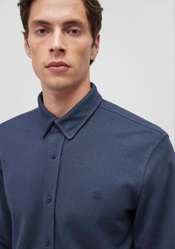 Lacivert Orme Gomlek - Mavi фото 5