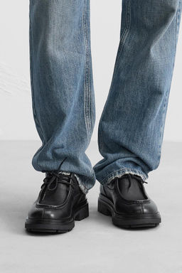 LEATHER MOC TOE SHOES - Zara фото 3