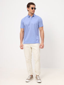 Джемпер мужской с воротником поло короткий рукав GREG G144-PM1246T-LT1629 (голубой)  фото 5