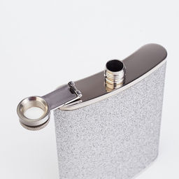 Подарочный набор 4 в 1, фляжка 240 мл, 2 стопки, воронка, нержавеющая сталь, серебристый