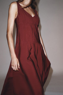 DRAWSTRING MIDI DRESS - Zara фото 11
