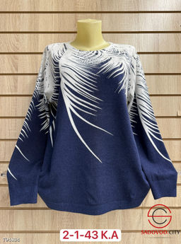 Свитер с принтом с длинным рукавом