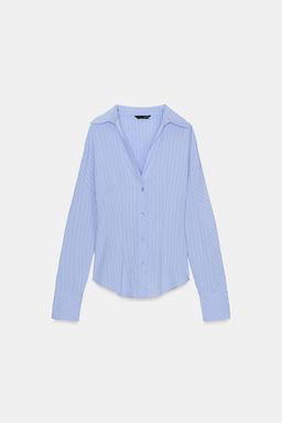 CAMISA ENTALLADA RAYAS / Celeste - Zara фото 6