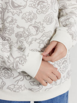 Худи для девочек кремовое с принтом - Mark formelle фото 6