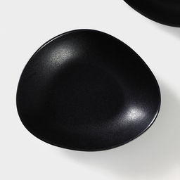 Тарелки глубокие Magistro Carbon, 17.5×15 см, набор 2 шт., фарфор, чёрные