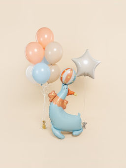 Цена за 2 шт. Воздушный шар фольгированный 3D 43" «Цирк. Весёлый тюлень», только под воздух