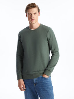 Bisiklet Yaka Uzun Kollu Erkek Sweatshirt