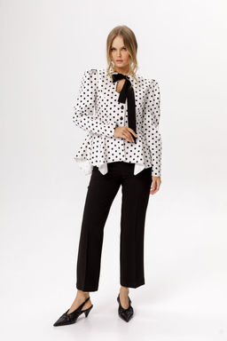 Жакет Pirs 6648 горохи на белом фоне