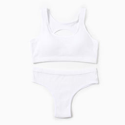 Комплект нижнего белья женский (топ, трусы) Collorista, белый, размер 42-44