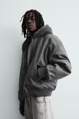 LEATHER EFFECT REVERSIBLE BOMBER JACKET - Zara фото 17