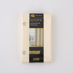 Штора для ванной SAVANNA «Классик», с люверсами, 180×180 см, EVA, бежевая