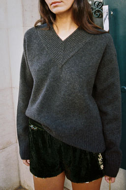 KNIT V-NECK JUMPER - Zara фото 18