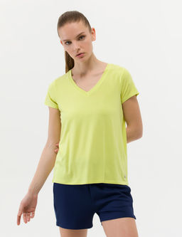Ye_il Comfort Fit V Yaka Basic Ti__rt