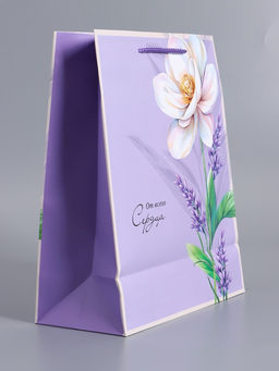 Пакет подарочный ламинированный «От всего сердца», 26×12×32 см