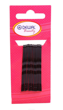 Dewal Beauty Невидимки для волос N-12BLACK, волна, 50 мм, черный, 12 шт.