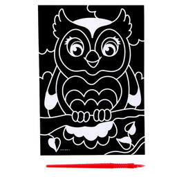 Набор для творчества: лунная гравюра и аппликация пайетками Сова - Школа талантов фото 4