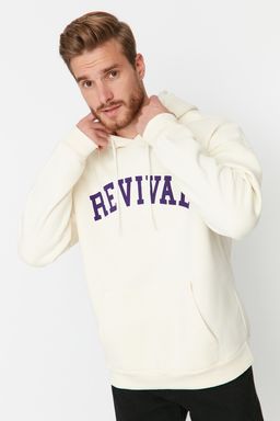 TRENDYOL MAN Kiremit Oversize/Genis Kesim Kapusonlu Ici Polar/S?cak Tutan Pamuk Unisex Sweatshirt TMNAW22SW1462 - Trendyolmilla фото 3