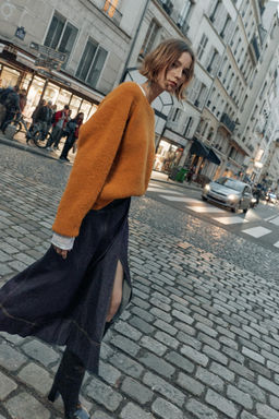 Z1975 MIDI DENIM WRAP SKIRT WITH BELT - Zara фото 5