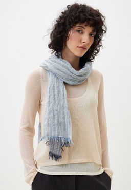 Палантин из вискозы и хлопка с легким эффектом крэш