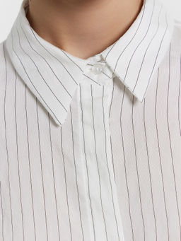 Рубашка женская укороченная в полоску