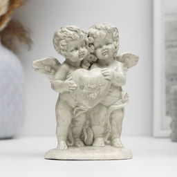 Фигура Ангелочки с сердцем состаренный, 12?11?6 см