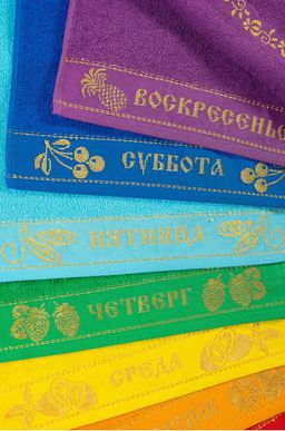 Набор махровых полотенец неделька 7 шт Вышневолоцкий текстиль фото 4