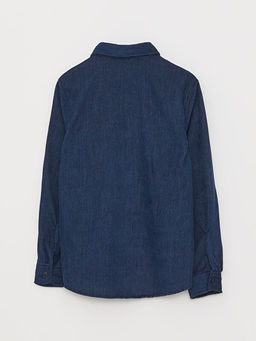 Basic Uzun Kollu Kadife Erkek ?ocuk G?mlek