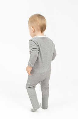 Комбинезон ясельный серыйбелый с галстуком