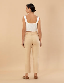 Bej Carrot Fit Keten Pantolon - Pierre cardin фото 4