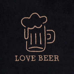 Полотенце махровое «Этель» Love beer, 35×50 см, хлопок 100%, чёрное