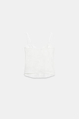 TOP CORSETERO ENCAJE / Blanco roto - Zara фото 5
