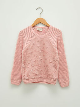 Bisiklet Yaka Uzun Kollu K?z ?ocuk Triko Kazak