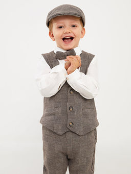 Ekose Desenli Erkek Bebek Kasket ?apka