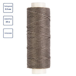 Промысел Нитки вощёные, плоские LC-001 для кожи 0.8 мм 25 м № 007 серый