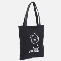 Сумка - шоппер, с подкладом, с принтом, 35×2×40 см, чёрная