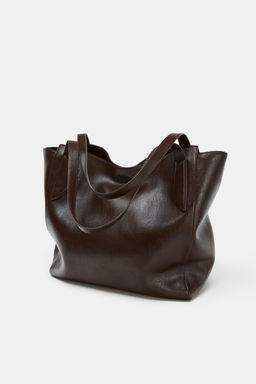 MAXI SHOPPER BAG WITH HANDLE DETAIL - Zara фото 8