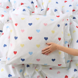 Постельное бельё Этель 1.5 сп Сolored Hearts 143?215 см, 150?214 см, 70?70 см-2 шт., поплин 125 г/м?, хлопок 100%  фото 6