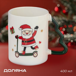 Кружка новогодняя Доляна Веселый дедушка, 400 мл, 12.5?8.5?10.7 см