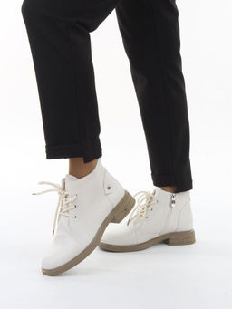 01-M43-19 LT. BEIGE Ботинки демисезонные женские (натуральная кожа)