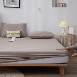 Комплект постельного белья Однотонный Сатин на резинке CSR028 Евро - Ситрейд фото 7