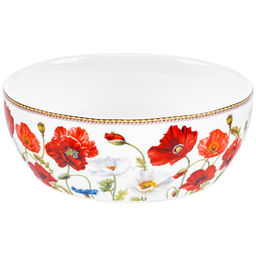 Салатник 1,6 л 20*20*7,5 см "Маки" фарфор NEW BONE CHINA