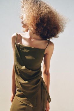 SEMI-SHEER TEXTURED ASYMMETRIC TOP - Zara фото 2
