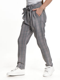 Брюки для девочки в клетку 22-6688 клетка/синий - Mini maxi фото 5